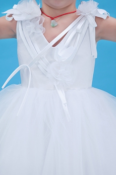 Adorable Tea Length Ball Gown Tulle Infant Flower Girl Dress 