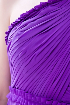 One Shoulder A-line Violet Chiffon Junior Bridesmaid Dress 