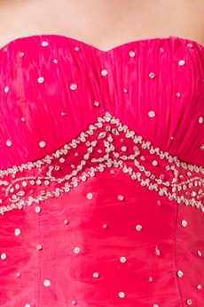 Adorable Shallow Sweetheart Fuchsia Organza Ball Gown Quinceanera Dress 