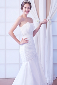 Glamour Sweetheart Trumpet/Fishtail Satin And Lace Wedding Dress For Plus Size Women 