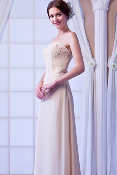 Ankle Length Column Strapless Chiffon Mother Of The Bride Dress 