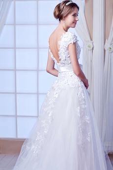 Desirable Double Straps Tulle Princess Wedding Dress With Lace 