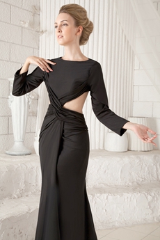 Sexy Long Sleeves Open Back Mother Of The Bride Dress 