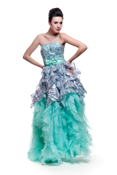 Fashionable Silver And Aqua Puffy Quinceanera Dress 