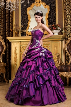 Gorgeous Purple Satin And Organza Ball Gown Quinceanera Dress 2016
