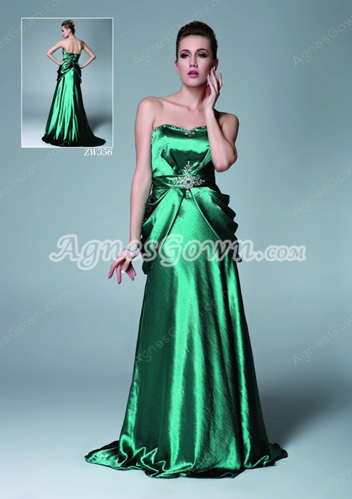 Stunning A-line Hunter Green Formal Evening Dress 