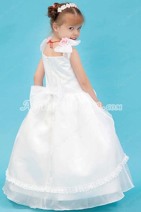 Cute V-Neckline Full Length Tutu Flower Girl Dress 