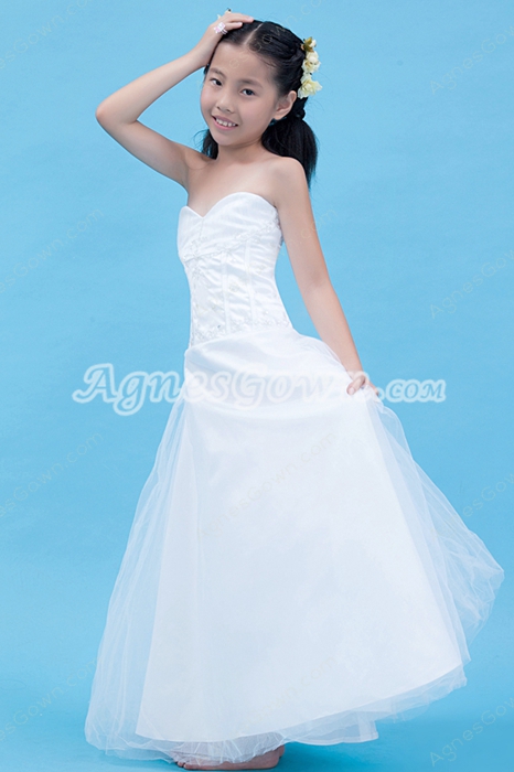 Sweetheart Puffy Ankle Length Mini Bridal Dress 