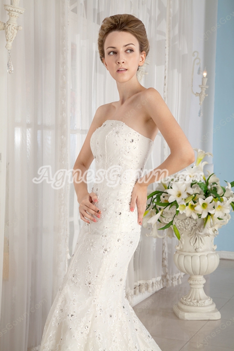Luxury Mermaid Lace Wedding Dress With Exquisite Beads 