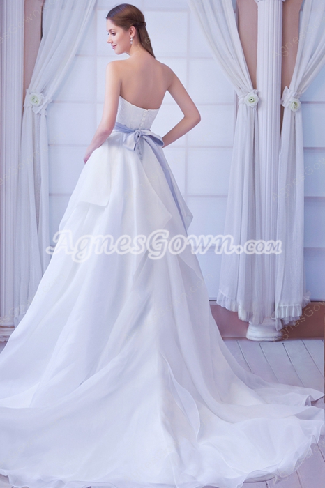 Sweetheart White Organza Princess Wedding Dress With Short Sleeves Bolero 