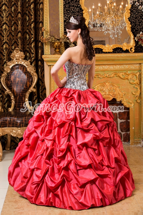 Zebra And Water Melon Sweet 15 Dress Multi Colored 