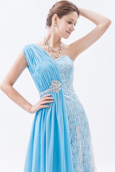 Charming One Straps A-line Chiffon And Lace Celebrity Dress 