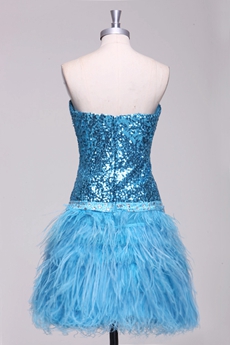 Sequin & Feather Blue Cocktail Dress 