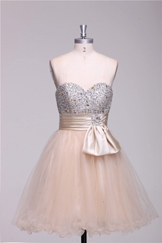 Lovely Sweetheart Short Length Champagne Damas Dress With Great Handwork 