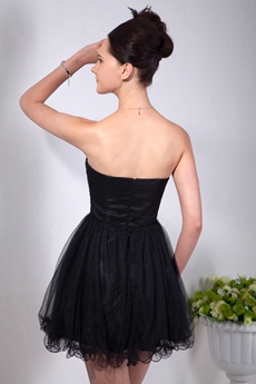 Lovely Sweetheart Puffy Mini Length Black Homecoming Dress 