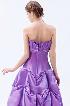 Pretty Strapless Taffeta Lilac Princess Quinceanera Dress 