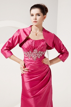 Charming Sweetheart A-line Fuchsia Taffeta Mother Of The Bride Dress With Jacket 