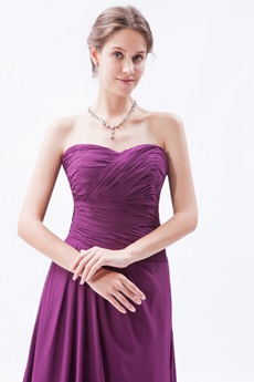Graceful Sweetheart A-line Chiffon Grape Color Prom Dress  