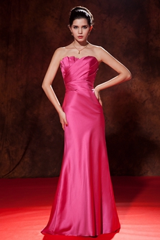 Wonderful Sweetheart A-line Fuchsia Prom Dress With Ruched Bodice 