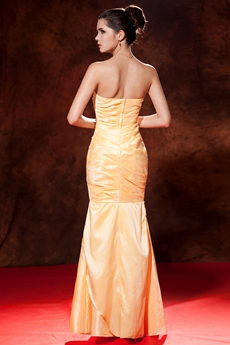 Qualified Full Length Trumpet/Mermaid Gold Formal Evening Dress 