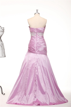 Strapless A-line Taffeta Lilac Prom Dress 