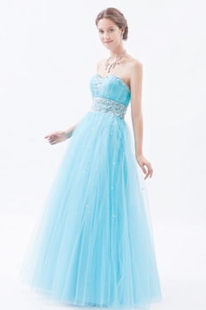 Lovely Sweetheart Blue Tulle Princess Sweet 15 Dress 