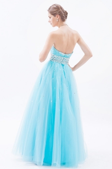Lovely Sweetheart Blue Tulle Princess Sweet 15 Dress 