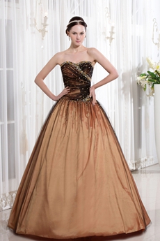 Modest Multi-Colored Sweetheart Black & Coral Sweet 15 Dress 