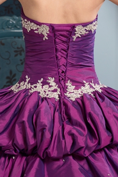 Classy Shallow Sweetheart Ball Gown Plum Quinceanera Dresses Corset Back 