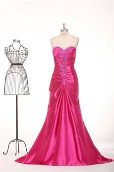 Keyhole Back Sweetheart A-line Hot Pink Prom Dress 2016