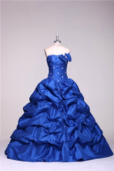 Strapless Royal Blue Beautiful Quinceanera Dresses