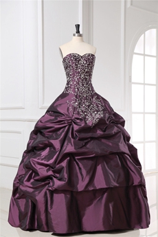 Dramatic Embroidery Grape Sweet 15 Dresses