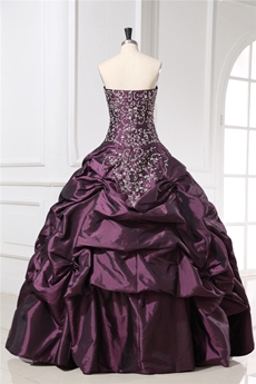 Dramatic Embroidery Grape Sweet 15 Dresses