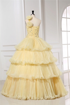 Dazzling Gold Puffy Quinceanera Dresses