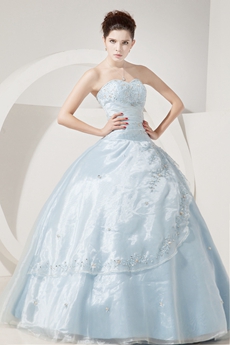 Pretty Sweetheart Ball Gown Baby Blue Quinceanera Dress 