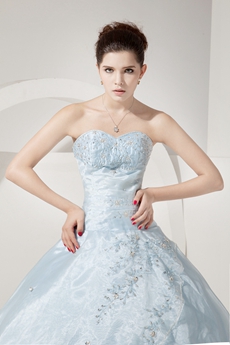 Pretty Sweetheart Ball Gown Baby Blue Quinceanera Dress 