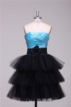 Blue & Black Sweet Sixteen Dress 3 Tiered 