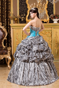 Unique Sweetheart Neckline Ball Gown Floor Length Zebra Quinceanera Dress