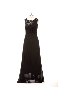 Scoop Neckline Chiffon And Lace Mother Of The Bride Dress 