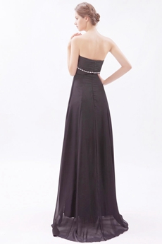 Graceful Empire Full Length Black Chiffon Evening Dress For Pregnancy Women 