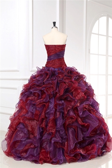 Vintage Burgundy & Purple Multi-colored Quinceanera Party Dresses