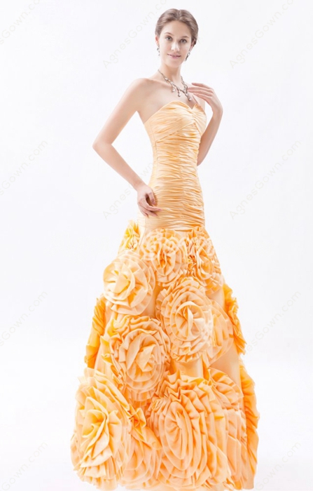 Great Handwork Sweetheart Puffy Floral Quinceanera Dress 