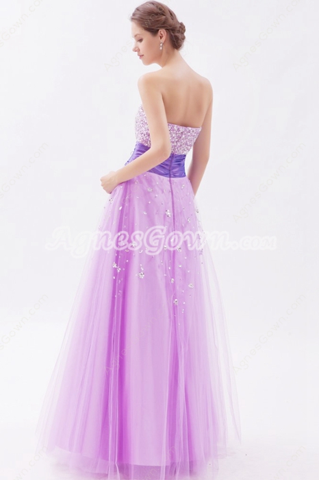 Impressive Dipped America Tulle Lilac Princess Quinceanera Dress 