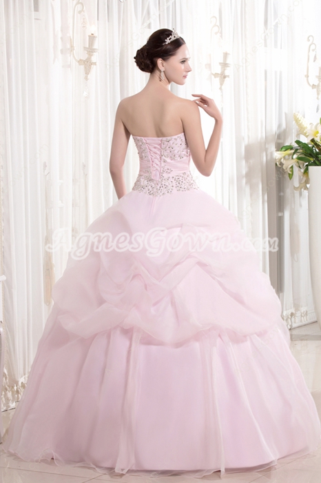 Dreamed Sweetheart Neckline Ball Gown Light Pink Quinceanera Dresses With Embroidery 