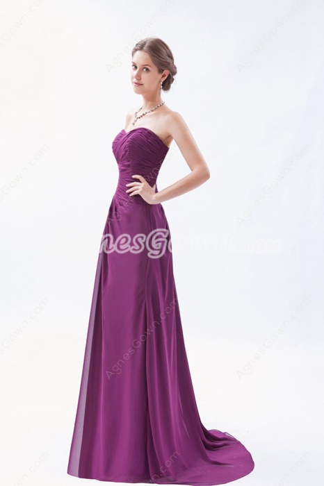 Graceful Sweetheart A-line Chiffon Grape Color Prom Dress  