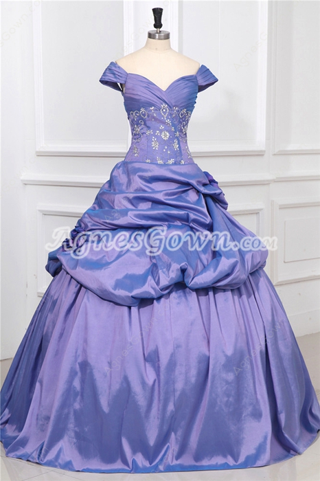 Modest Lavender Off The Shoulder Princess Quinceanera Dresses 