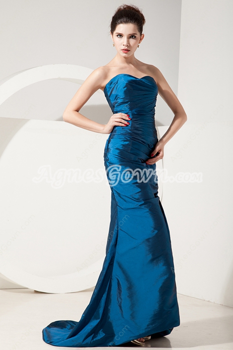 Graceful Sweetheart A-line Turquoise Taffeta Prom Dress Corset Back 