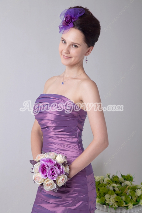 Slinky Column Mini Length Lilac Wedding Guest Dress 