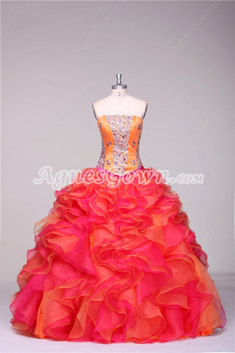 Pretty Ruffled Colorful Plus Size Quinceanera Dresses