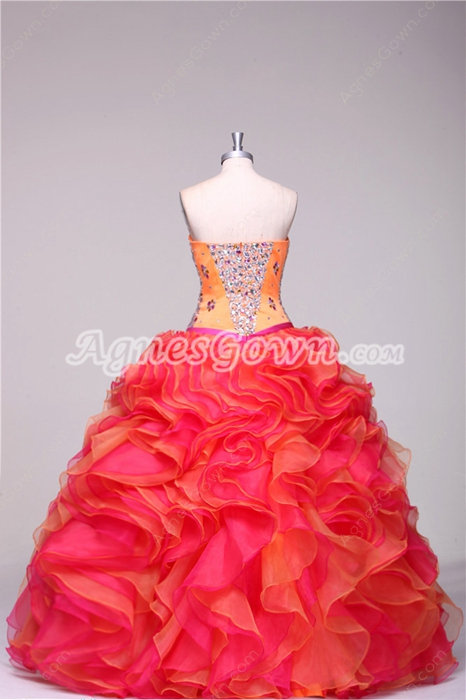 Pretty Ruffled Colorful Plus Size Quinceanera Dresses